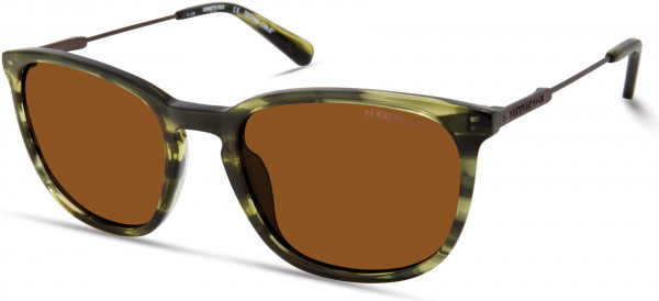 Kenneth Cole New York KC7244 Sunglasses, 96H - Shiny Dark Green / Brown Polarized