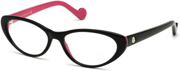 Moncler ML5066 Eyeglasses, 001 - Shiny Black