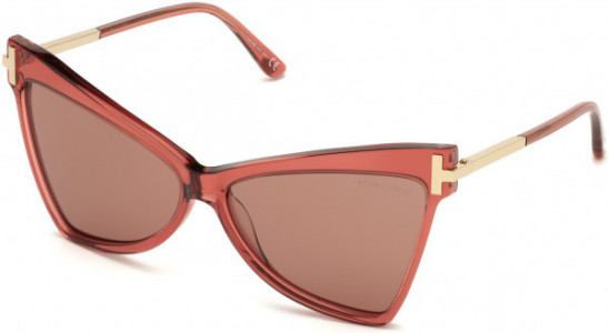 Tom Ford FT0767 Sunglasses, 72Y - Transparent Antique Pink W. Rose Gold Temples / Light Rose Lenses