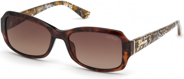 Guess GU7683 Sunglasses, 52F - Dark Havana / Gradient Brown