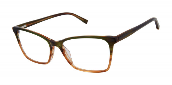 Kate Young K338 Eyeglasses, Olive/Brown (OLI)
