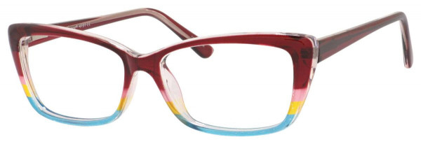 Enhance EN4151 Eyeglasses, Burgundy/Stripe