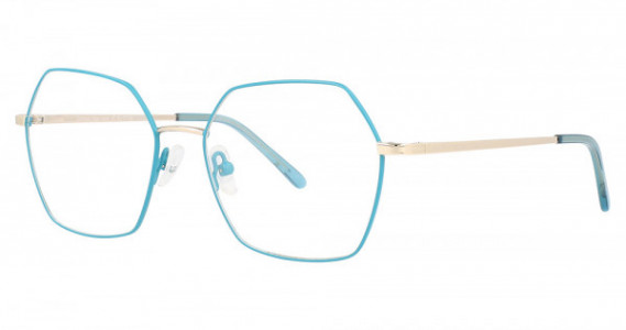 Cosmopolitan Damien Eyeglasses, Teal/Gold