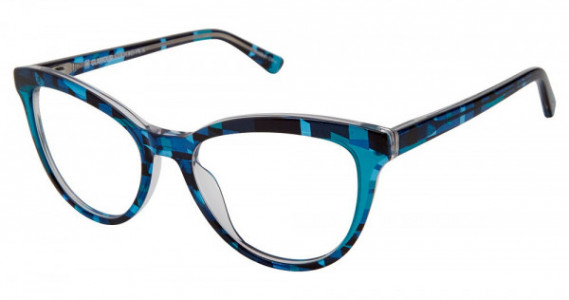 Glamour Editor's Pick GL1023 Eyeglasses, C02 TEAL PATTERN