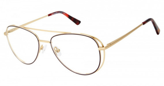 Glamour Editor's Pick GL1024 Eyeglasses, C01 GOLD/BURGUNDY