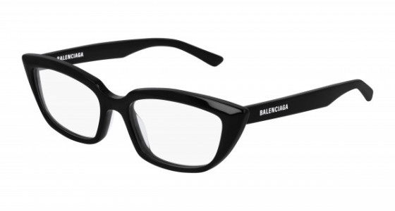 Balenciaga BB0063O Eyeglasses, 001 - BLACK with TRANSPARENT lenses