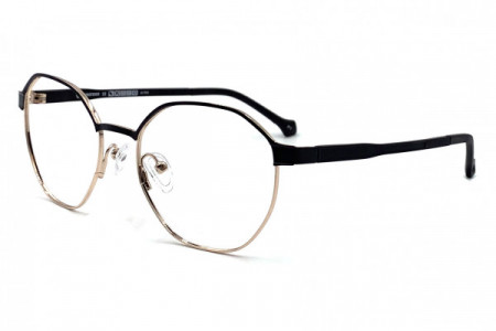 Eyecroxx EC603MD Eyeglasses, C2 Black Gold