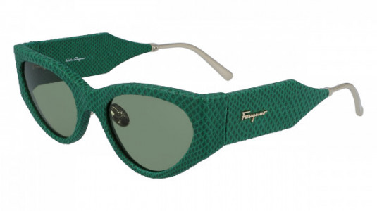 Ferragamo SF950SL RUNWAY Sunglasses, (304) GREEN KARUNG