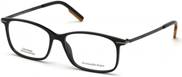 Ermenegildo Zegna EZ5172 Eyeglasses, 001 - Shiny Black, Semi-Shiny Black, Vicuna