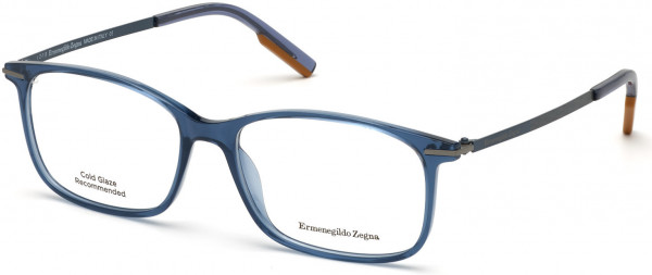 Ermenegildo Zegna EZ5172 Eyeglasses, 090 - Shiny Transparent Blue, Vicuna