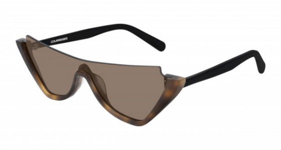 Courrèges CL1910 Sunglasses, 001 - HAVANA with BLACK temples and BROWN lenses