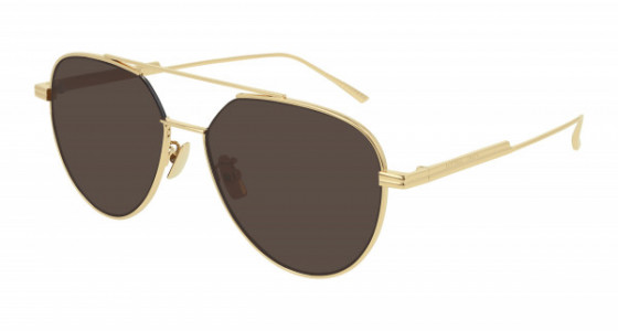 Bottega Veneta BV1013SK Sunglasses, 003 - GOLD with BROWN lenses