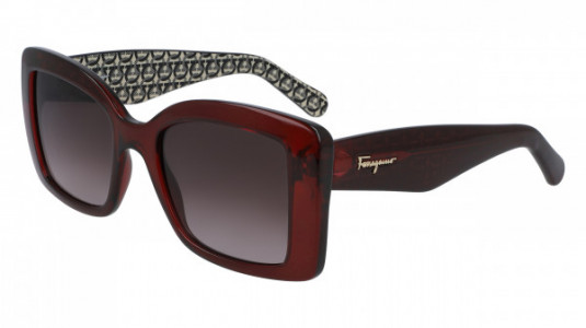 Ferragamo SF965S Sunglasses, (634) CRYSTAL BURGUNDY