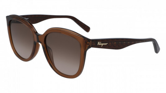 Ferragamo SF977S Sunglasses, (210) CRYSTAL BROWN