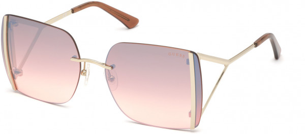 Guess GU7718 Sunglasses, 32G - Gold / Brown Mirror