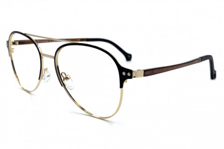 Eyecroxx EC592MD Eyeglasses, C3 Black Gold Sepia