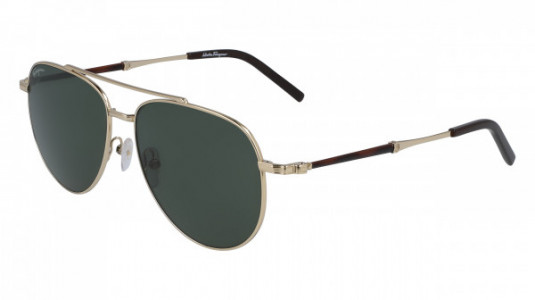 Ferragamo SF226SG Sunglasses, (723) SHINY GOLD/OLIVE GREEN