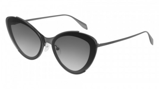 Alexander McQueen AM0251S Sunglasses, 001 - RUTHENIUM with GREY lenses