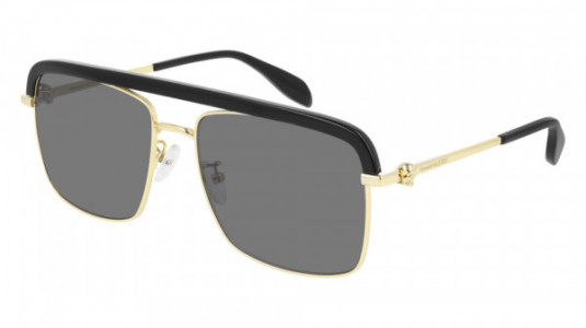 Alexander McQueen AM0258S Sunglasses, 001 - GOLD with GREY lenses