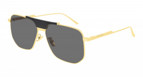 Bottega Veneta BV1036S Sunglasses, 004 - GOLD with GREY lenses