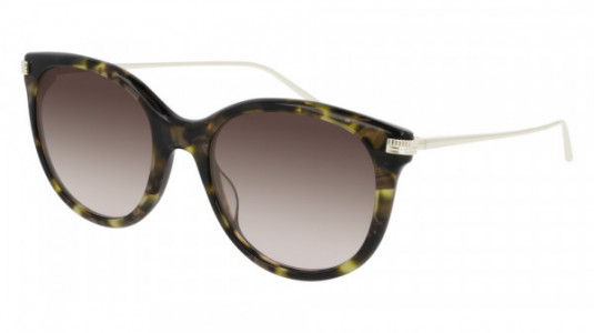 Boucheron BC0101S Sunglasses, 002 - HAVANA with WHITE temples and BROWN lenses