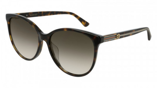 Gucci GG0377SK Sunglasses, 002 - HAVANA with GREY lenses
