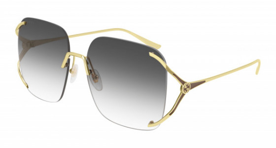 Gucci GG0646S Sunglasses, 001 - GOLD with GREY lenses