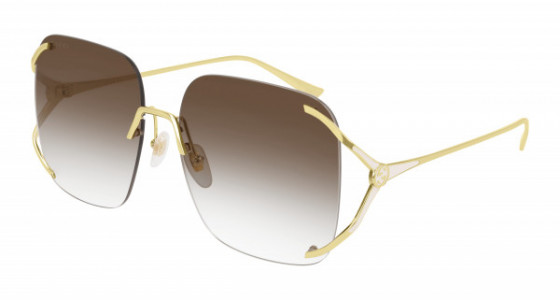Gucci GG0646S Sunglasses, 002 - GOLD with BROWN lenses
