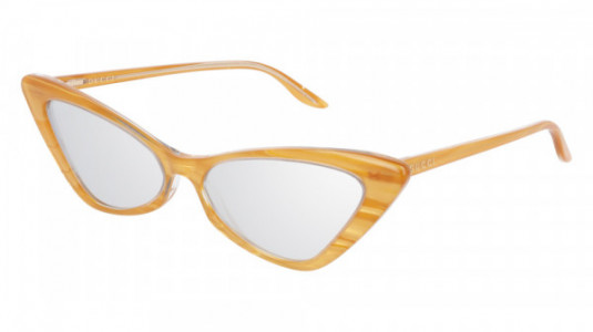 Gucci GG0708S Sunglasses, 002 - YELLOW with SILVER lenses
