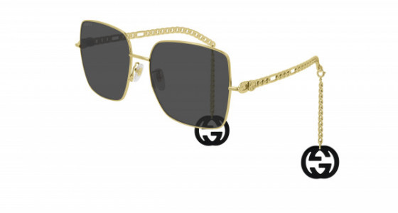 Gucci GG0724S Sunglasses, 001 - GOLD with GREY lenses