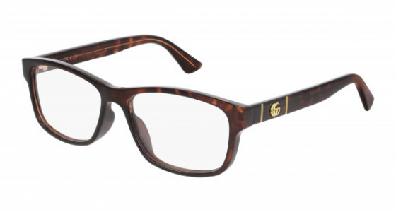 Gucci GG0640OA Eyeglasses, 002 - HAVANA with TRANSPARENT lenses