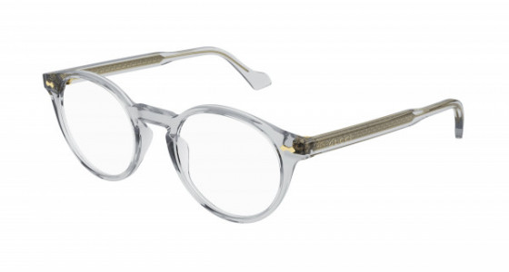 Gucci GG0738O Eyeglasses, 006 - GREY with TRANSPARENT lenses