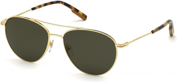 Ermenegildo Zegna EZ0137 Sunglasses, 30R - Shiny Endura Gold, Vicuna / Green Polarized