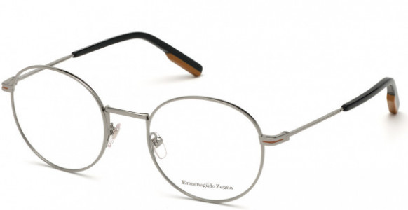 Ermenegildo Zegna EZ5167 Eyeglasses, 014 - Shiny Light Ruthenium, Shiny Black, Vicuna