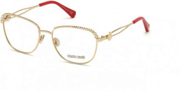 Roberto Cavalli RC5102 Eyeglasses, 028 - Shiny Rose Gold, Shiny Ruby Red, Crystal Dãƒâ©Cor