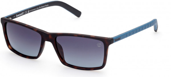 Timberland TB9222 Sunglasses, 52D - Matte Dark Havana W/ Ã‚Â Blue Over Black Rubber / Blue Gradient Lenses