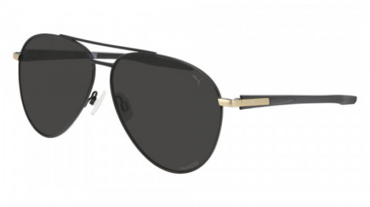 Puma PU0268S Sunglasses, 001 - BLACK with SMOKE polarized lenses