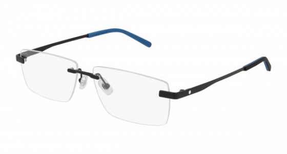 Montblanc MB0105O Eyeglasses, 001 - BLACK with TRANSPARENT lenses