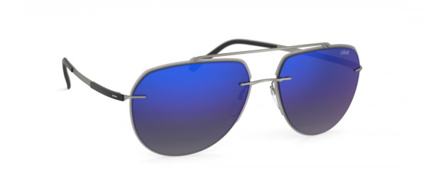Silhouette Accent Shades 8719 Sunglasses, 6660 SLM Blue Mirror Gradient