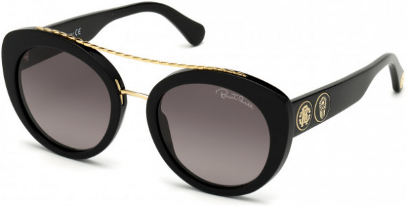 Roberto Cavalli RC1128 Sunglasses, 01B - Shiny Black / Gradient Grey