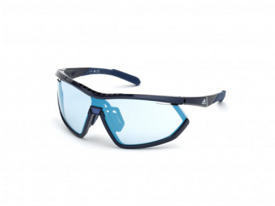 adidas SP0002 Sunglasses, 92X - Shiny Blue/ Blue Lens To Grey Photocromatic