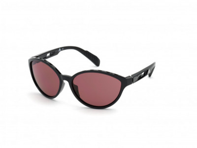 adidas SP0012 Sunglasses, 01Y - Shiny Black / Violet Lens Kolor Up (Tm)