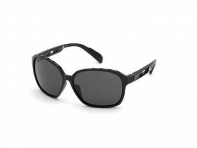 adidas SP0013 Sunglasses, 01A - Shiny Black / Smoke Lenses
