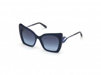 Atelier Swarovski SK0271-P Sunglasses, 90W - Shiny Blue, Shiny Palladium, Crystal Dãƒâ©Cor / Gr. Blue