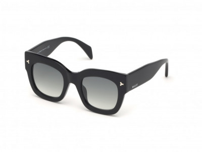 Bally BY0006-H Sunglasses, 01B - Shiny Black/ Gradient Smoke Lenses
