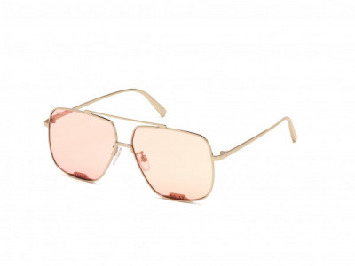 Bally BY0017-D Sunglasses, 32Y - Shiny Gold/ Pink Lenses