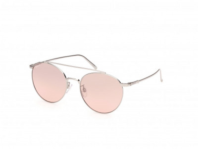 Bally BY0042-D Sunglasses, 16Z - Shiny Palladium/ Peach Lenses W. Silver Flash