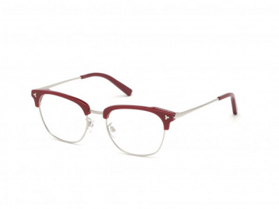 Bally BY5007-D Eyeglasses, 055 - Shiny Palladium Rims & Temples,  Shiny Ruby Red Acetate