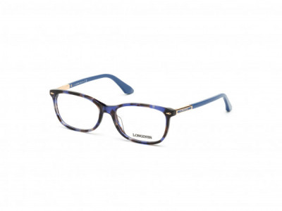 Longines LG5012-H Eyeglasses, 055 - Shiny Light Blue Havana, Shiny Pink Gold & Shiny Blue
