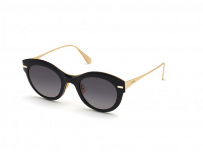 Omega OM0023-H Sunglasses, 01A - Shiny Endura Gold, Shiny Black / Smoke